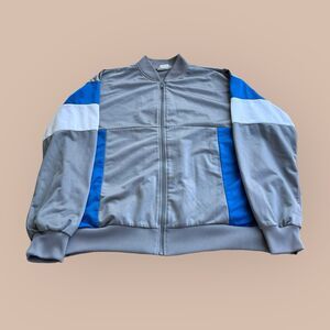 VTG 90’s Cheetah Mervyns Track Bomber Jacket Gray Blue Large Dallas Cowboys